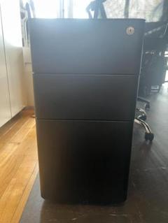 DEVAISE オフィスブラックデスク用ワゴン 中古