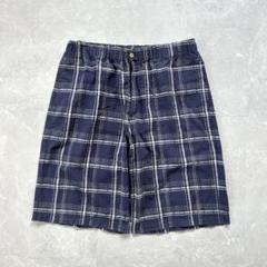 00s unknown バギーショーツ チェック cityboy 古着 ブルー