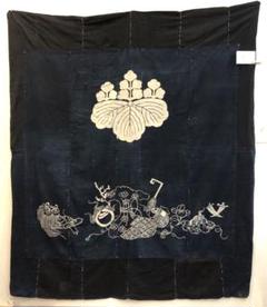 藍染筒描き夜着かいまき時代物木綿古布　ナー264