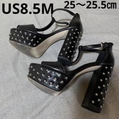 中古　美品　レベッカ　ミンコフ　厚底・スタッズサンダル「US8.5M・黒」 中古 美品 レベッカ ミンコフ 厚底・スタッズサンダル「US8.5M