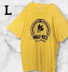 プリントTシャツ【L】黄色 海外古着 レディース 70’S 半袖