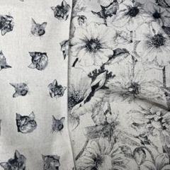 PAULA BERRY ポーラベリィ　ビンテージ　綿麻猫柄　花柄　ブラック