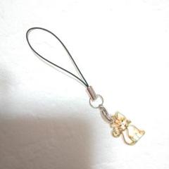 ハンドメイド】携帯ストラップ♪F12(ガラケー用猫のチャームキーホルダー雑貨)