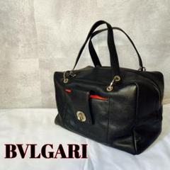 美品 BVLGARI ブルガリ ハンドバッグ ミニボストンバッグ 黒 レザー