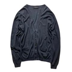 ロベルトコリーナ シップス カーディガン エルボーパッチ Vネック コットン M