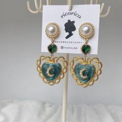 お月様の初恋ピアス(グリーン)