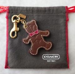 希少 レア コーチ シアリング クマ ベア チャーム キーホルダー ブラウン コーチ COACH キーホルダー レディース キーリング バッグ