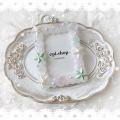 5♡ ホイップデコ トレカキーホルダー トレカケースデコ 夏 海 ピンク×緑