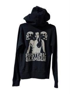 ヒステリック　グラマー　グレー　パーカー　バックデザイン　ジップ HEAVY HYSTERIC グレー ジップアップパーカー