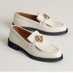 HERMES モカシン　インパクト　白