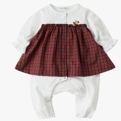 familiar チェック柄 カバーオール 春夏～秋 70 現行品