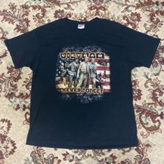 00s Y2K ベトナム戦争　人物　フォト　ムービー　映画　古着　黒　Tシャツ