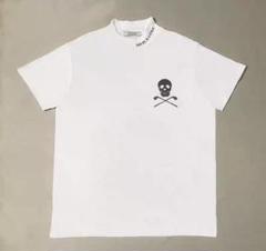 MARK&LONA マークアンドロナ　モックネック　長袖　XL 50 ロゴ　白 MARK&LONA マークアンドロナ モックネック 長袖 XL 50 ロゴ 白