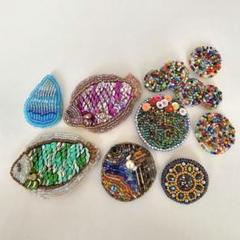 ビーズ刺繍 ブローチ10セット(セット販売)