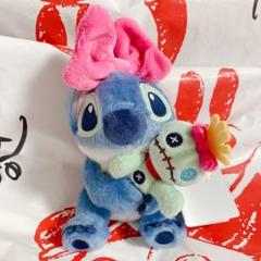 スティッチ スクランプ ぬいぐるみ キーチェーン　ディズニーストア限定 Disney - <新品>スティッチ&スクランプ ぬいぐるみキーホルダー
