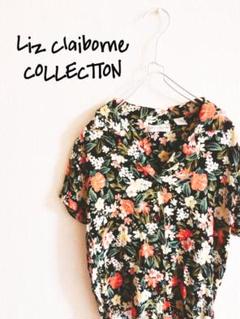 D220368 Liz claiborne COLLECTION 花柄半袖シャツ