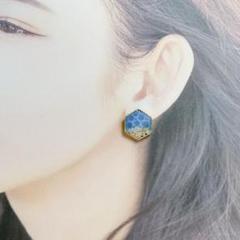 波模様ピアス　樹脂タイプ