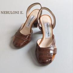 NEBULONI E.／アルアバイル購入 型押しレザーサンダル 35 22.5