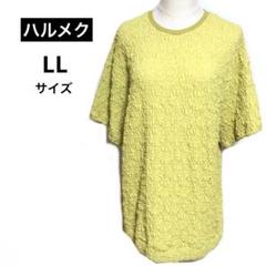 ハルメク　ぽこぽこジャガードプルオーバー　シャツ　LLサイズ　チュニック丈