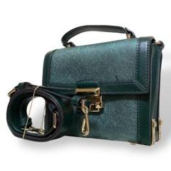 良品 希少レア MICHEAL KORS ミニショルダーバッグ レザー グリーン
