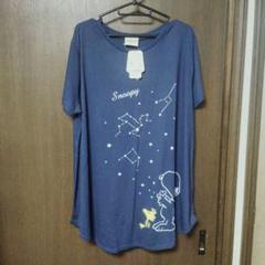 PEANUTS スヌーピー 星座 Tシャツチュニック 4L-5L ネイビー