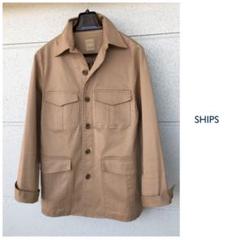 シップス ストレッチ コットン 長袖 ミリタリー シャツ ジャケット