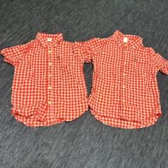 babygap 赤のチェック柄 半袖シャツ 2枚セット 100cm