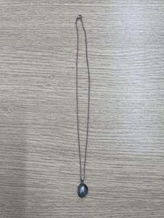 スターリングシルバー オーバル型ペンダントネックレス