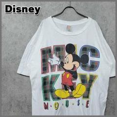 90s 古着 ディズニー ミッキーマウス 希少 ビッグロゴ Tシャツ ホワイト