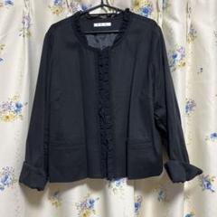 ノーカラージャケット ブラックフリル付き5L（19号サイズ）