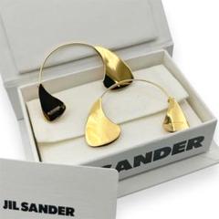 ✨超美品・現行✨JIL SANDER ロゴ フープ ピアス ゴールド 24SS