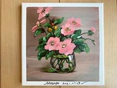 アクリル画　花　絵画　アート　花の絵　イラスト Amazon.co.jp: 花の絵 風景画 アクリル画 原画 ゼラニウムと