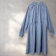 エイチアンドエム【Ｌ】ワンピース 新品タグ付き 長袖 ロング ストライブ りぼん