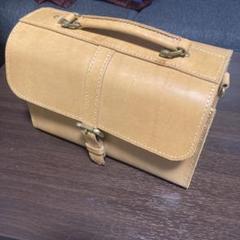 大特価！手作りオリジナル本革（ヌメ）ボックスミニバッグのサムネイル