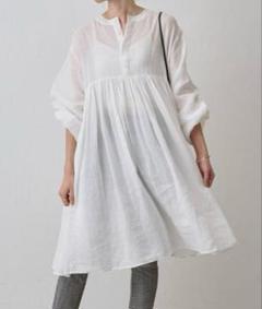 30800円 今季新品ビアズリー リネン ギャザー チュニック ミントグリーン BEARDSLEY リネンギャザーチュニック - メルカリ
