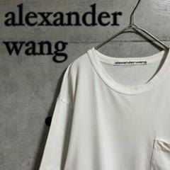 alexanderwang ロゴ ポケット オーバーシルエット Tシャツ 白