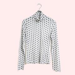 Dazy カットソー M ハイネック 総柄 メッシュ シアー インナー 美品