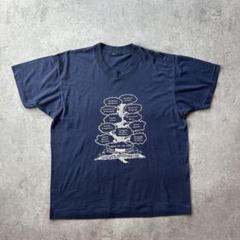 90s ファミリーツリー/アートtシャツ USA製 ネイビー L相当