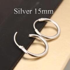 限定価格!早い者勝ち!シンプルフープピアス 2個セット シルバー15mm