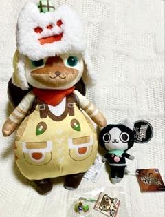 モンスターハンターぬいぐるみ2種(オトモアイルー、デフォルメ)+ご当地根付　静岡