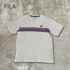 FILAフィラTシャツ半袖ヘザーグレー灰色ロゴデザインスポーツ古着M