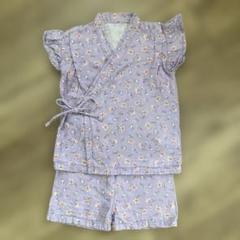 女の子甚平 サイズ100 小花柄　薄紫色