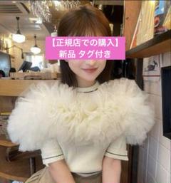 即日発送　新品正規品タグ付きBibiy. フリル付きニットトップス サイズF 即日発送 新品正規品タグ付きBibiy. フリル付きニットトップス
