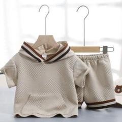 新品　子供用　セットアップ　半袖　ベージュ　サイズ♡92〜98センチ