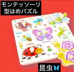 型はめパズル　パズル　モンテッソーリ知育玩具　虫　昆虫