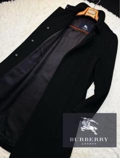 極美品 Burberry バーバリー メンズ ウール ステン コート 黒 男 M