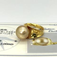 2025新商品 新品大珠14mm以上本物綺麗め南洋ゴールデンパールピアス本真珠 アクセサリー