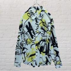 ZARA アートデザイン 柄シャツ レトロ y2k 個性派 派手 長袖シャツ Ｌ