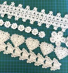 まとめ売り★ホワイトレース 花柄 ハート型セット