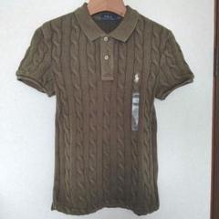 新品] Polo Ralph Lauren ケーブル編みポロ 半袖 オリーブ